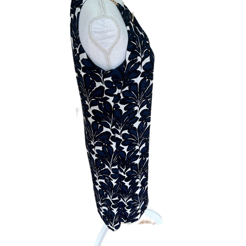 Ivanka Trump Navy Palm Print Halter Shift Dress M Sophisticated Resort Preppy - Picture 4 of 9
